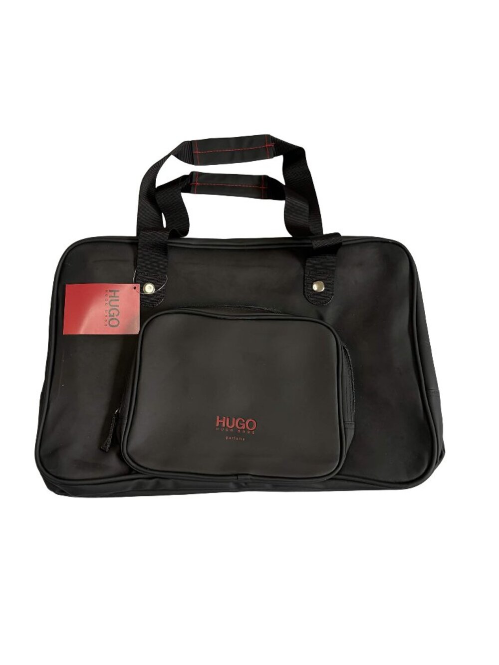 Hugo Boss Parfums Weekender Bag Black Red Travel Brief NWT Gift With Purchase